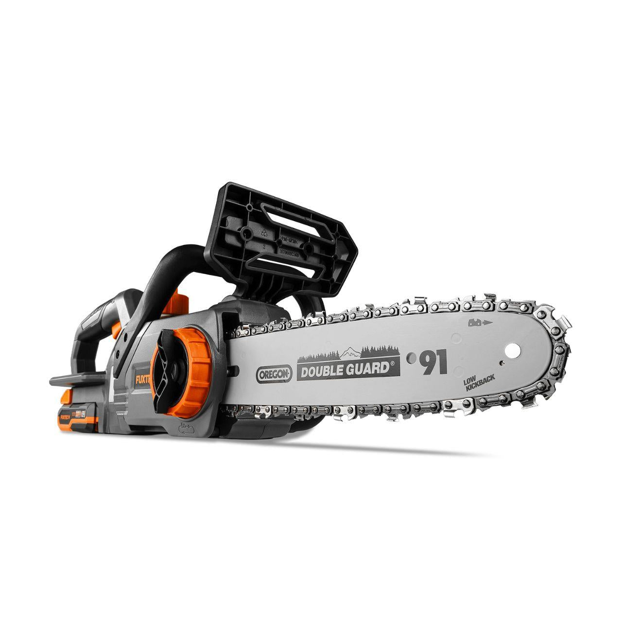 Akumulatorowa pilarka lancuchowa FUXTEC 20V FX-E1KS20 SET 1 z 1 x akumulator 2Ah, 1 x ladowarka 1A