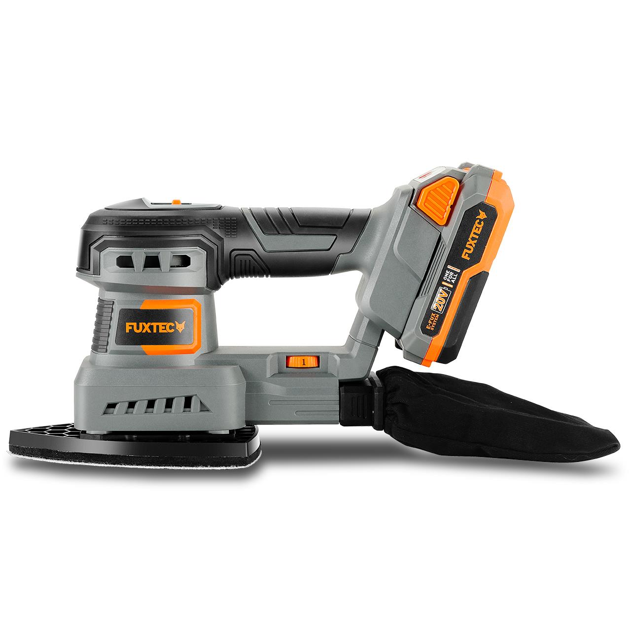 Akumulatorowa szlifierka oscylacyjna FUXTEC 20V FX-E1MS20 SET z 1 akumulatorem 2Ah, 1 ladowarka 1A