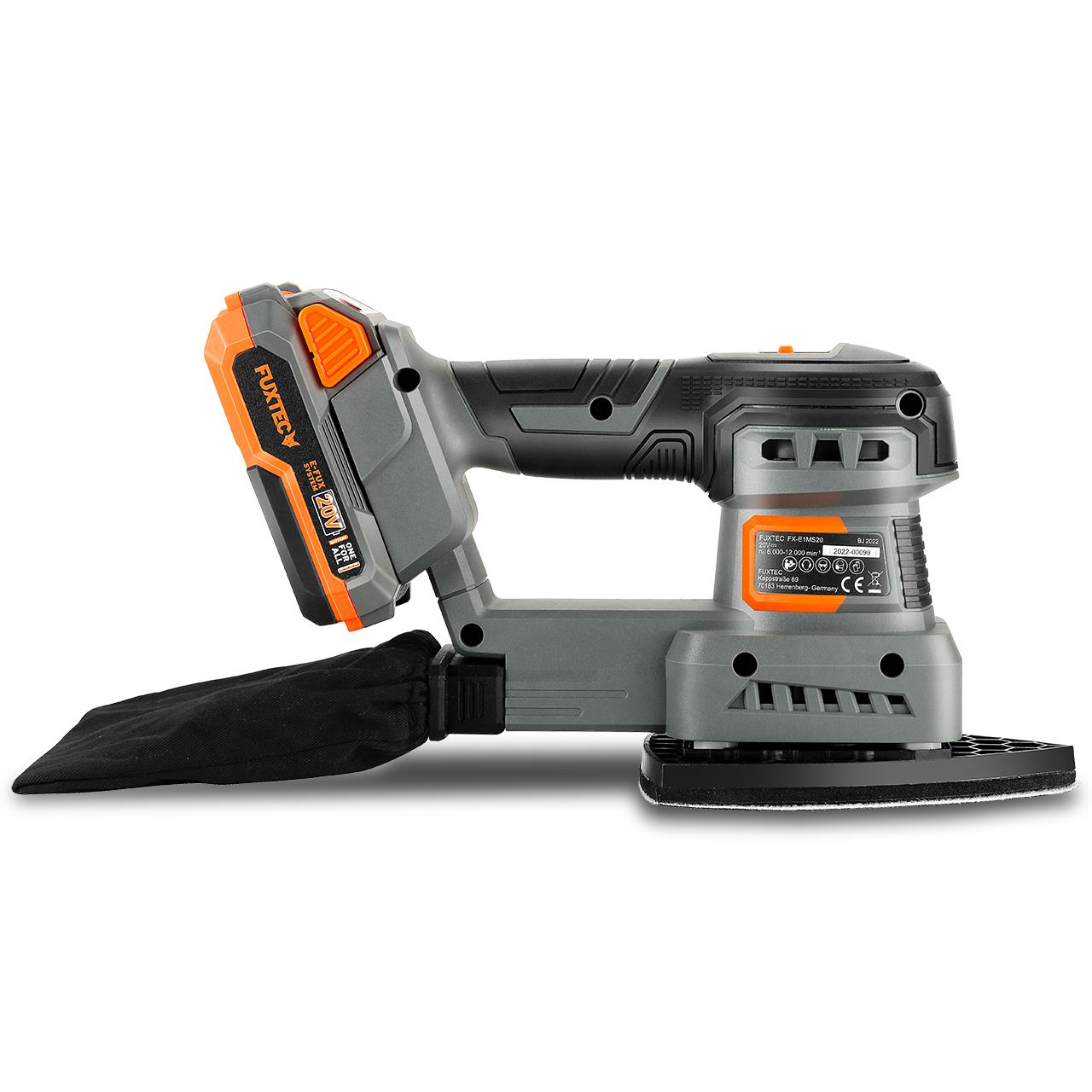 Akumulatorowa szlifierka oscylacyjna FUXTEC 20V FX-E1MS20 SET z 1 akumulatorem 2Ah, 1 ladowarka 1A
