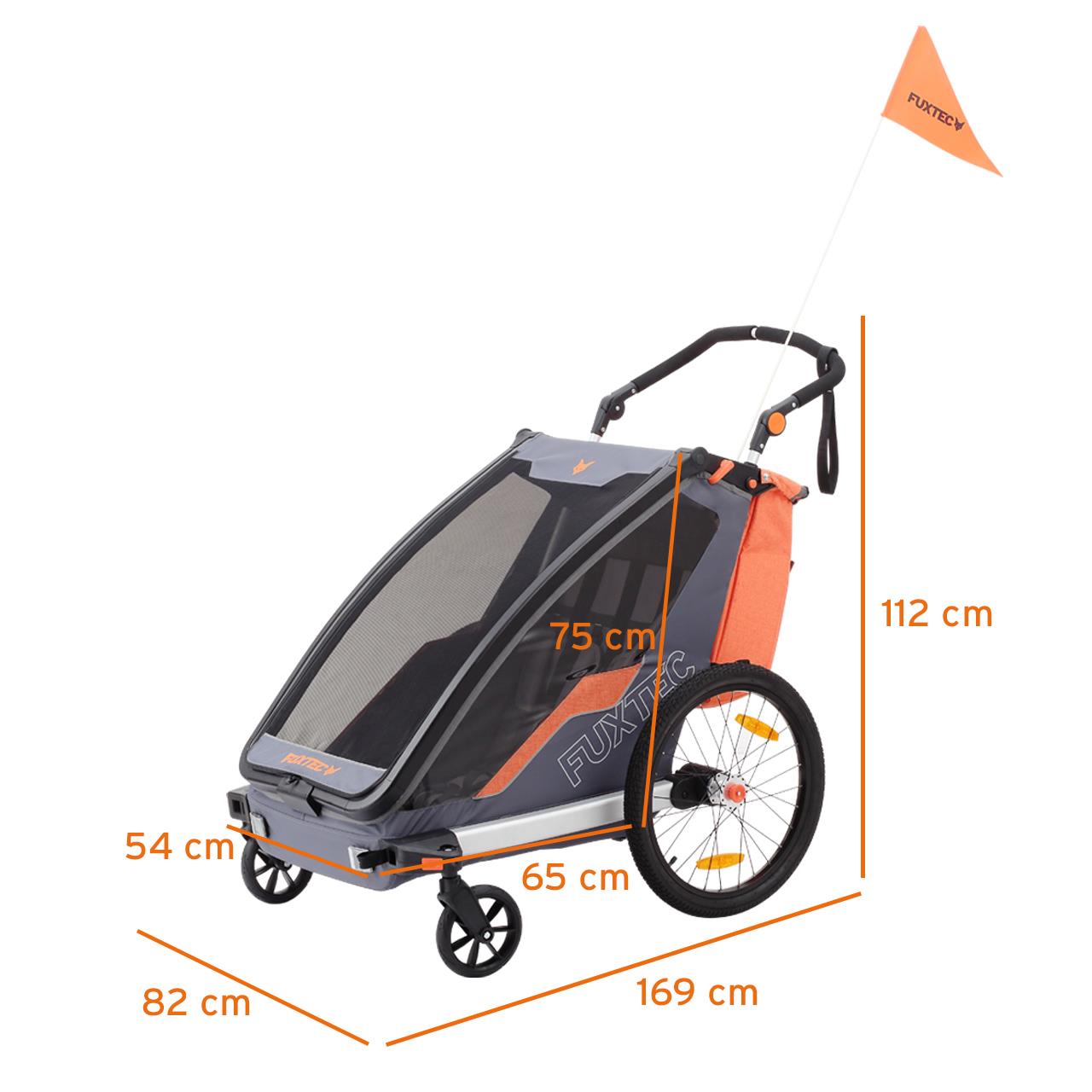Przyczepka rowerowa/jogger FUXTEC FX-FA1-SET-BLAU z kolem do joggera