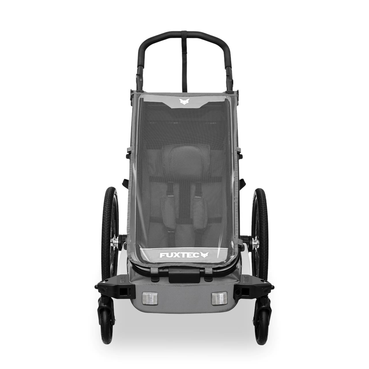 FUXTEC Fahrradanhänger FX-FA1S grau mit Joggerrad