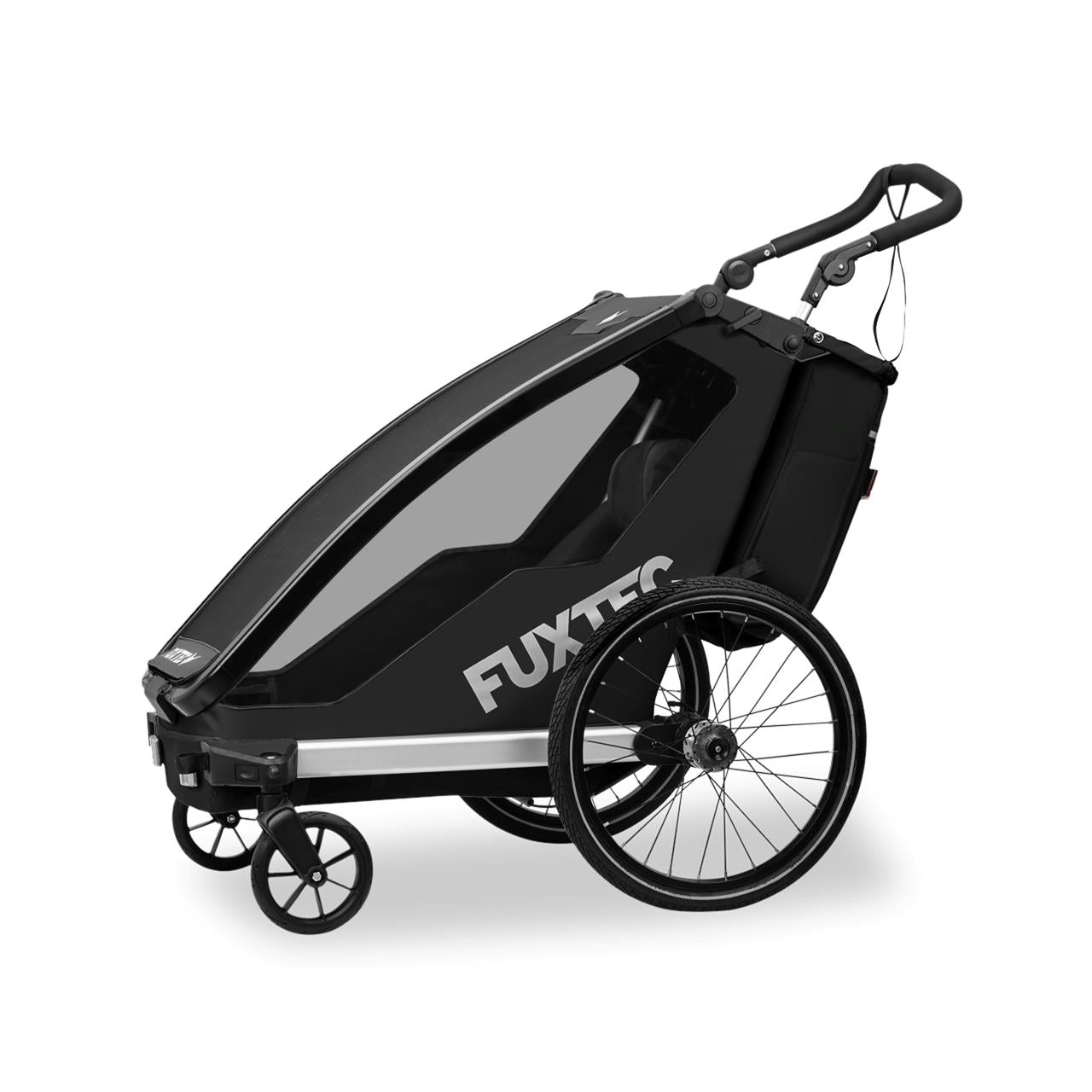 Przyczepka rowerowa FUXTEC FX-FA1S czarna z kolem jogger