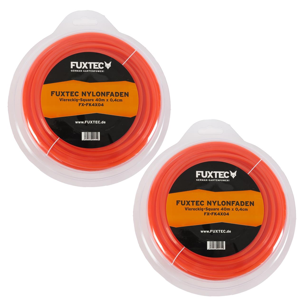 Zestaw 2 kwadratowych nici nylonowych FUXTEC 40 m x 0,4 cm