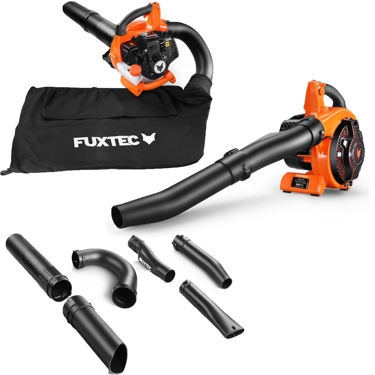 FUXTEC FX-LBS126 4w1 odkurzacz do lisci, dmuchawa do lisci, rozdrabniacz do lisci wraz z dwiema rurkami dmuchawymi