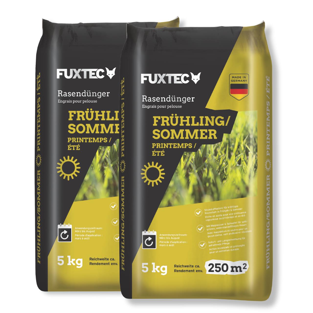 FUXTEC nawóz do trawników wiosna/lato FX-RDFS 10kg na 500m kw.