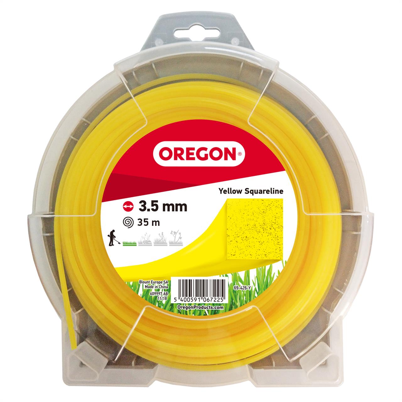 OREGON - nic kwadratowa w kolorze zóltym 3,5 mm x 35 m