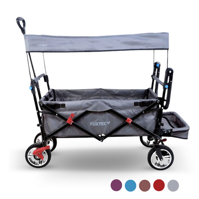 FUXTEC Bollerwagen FX-CT800 mit UV-geschütztem Sonnendach,Schiebegriff & Innenraumverlängerung