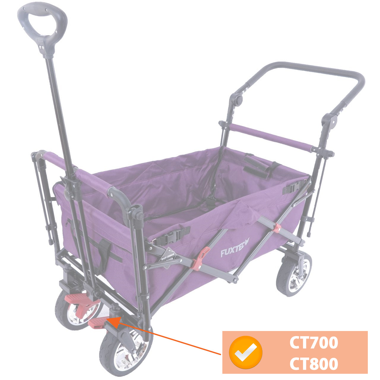 Wspornik kola z hamulcem BLACK CT500 prawy / CT700 i CT800 lewy