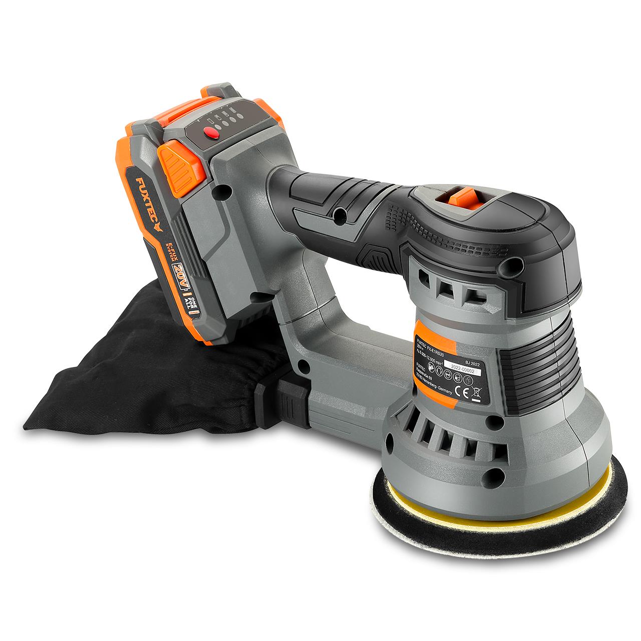 Akumulatorowa szlifierka oscylacyjna FUXTEC 20V FX-E1RS20 SET z 1 akumulatorem 2Ah, 1 ladowarka 1A