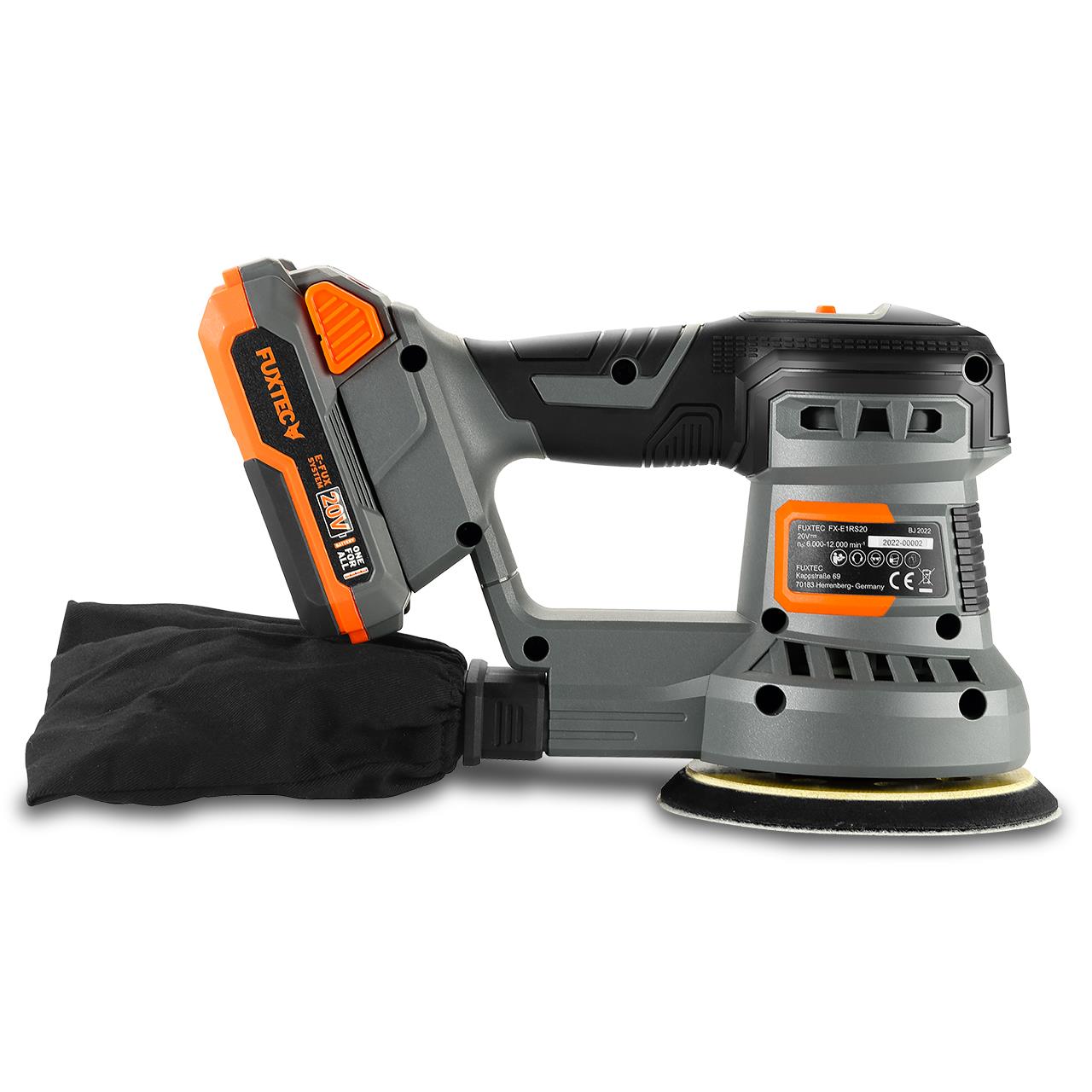 Akumulatorowa szlifierka oscylacyjna FUXTEC 20V FX-E1RS20 SET z 1 akumulatorem 2Ah, 1 ladowarka 1A