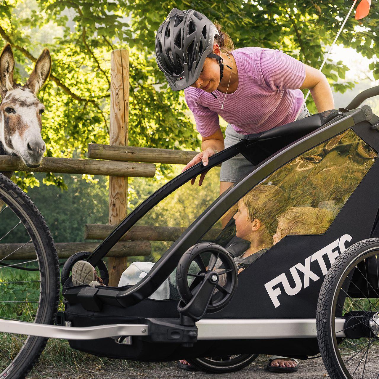 Przyczepka rowerowa/jogger FUXTEC FX-FA1-SET-BLAU z kolem do joggera