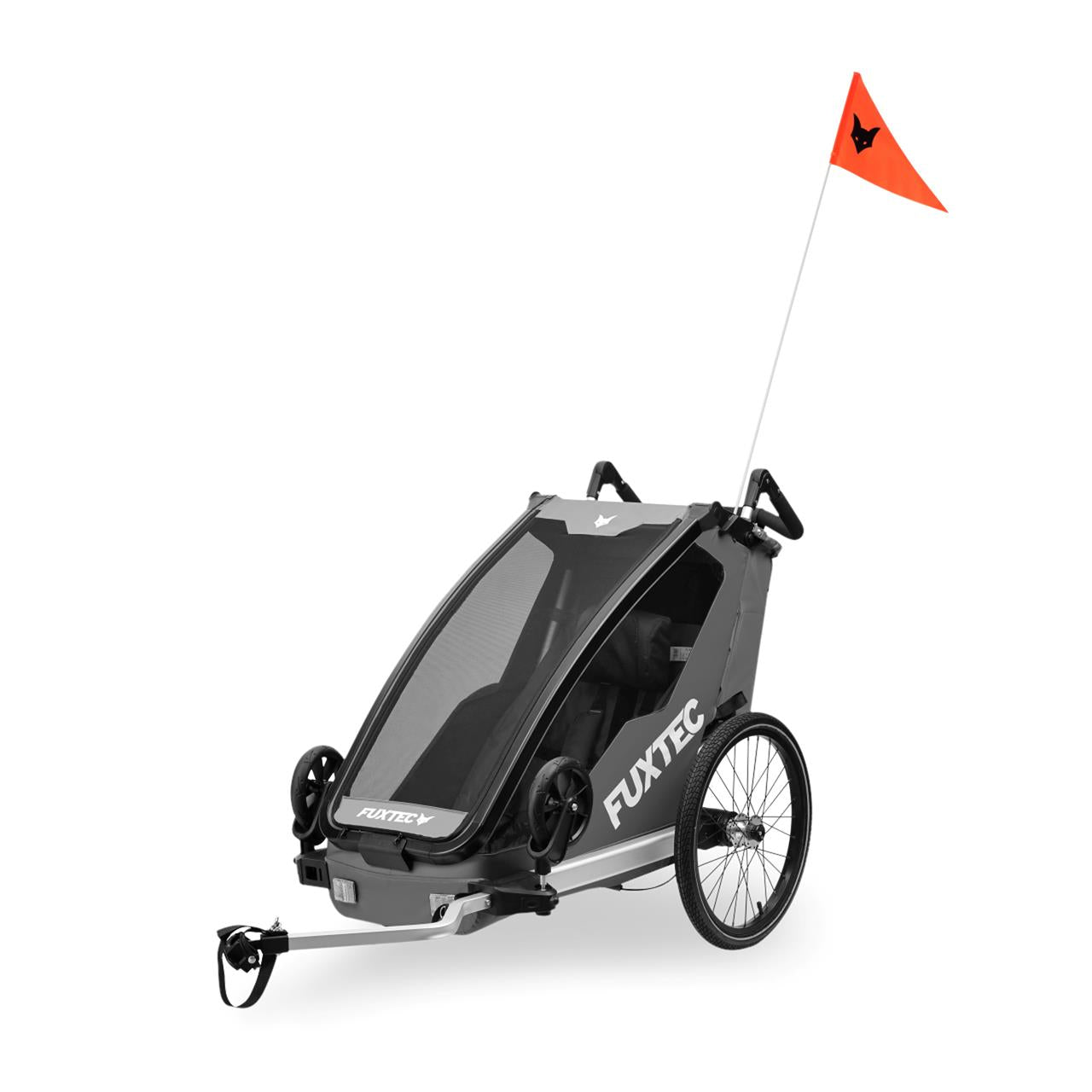 FUXTEC Fahrradanhänger/Jogger FX-FA1-SET Zweisitzer mit Jogger-Rad