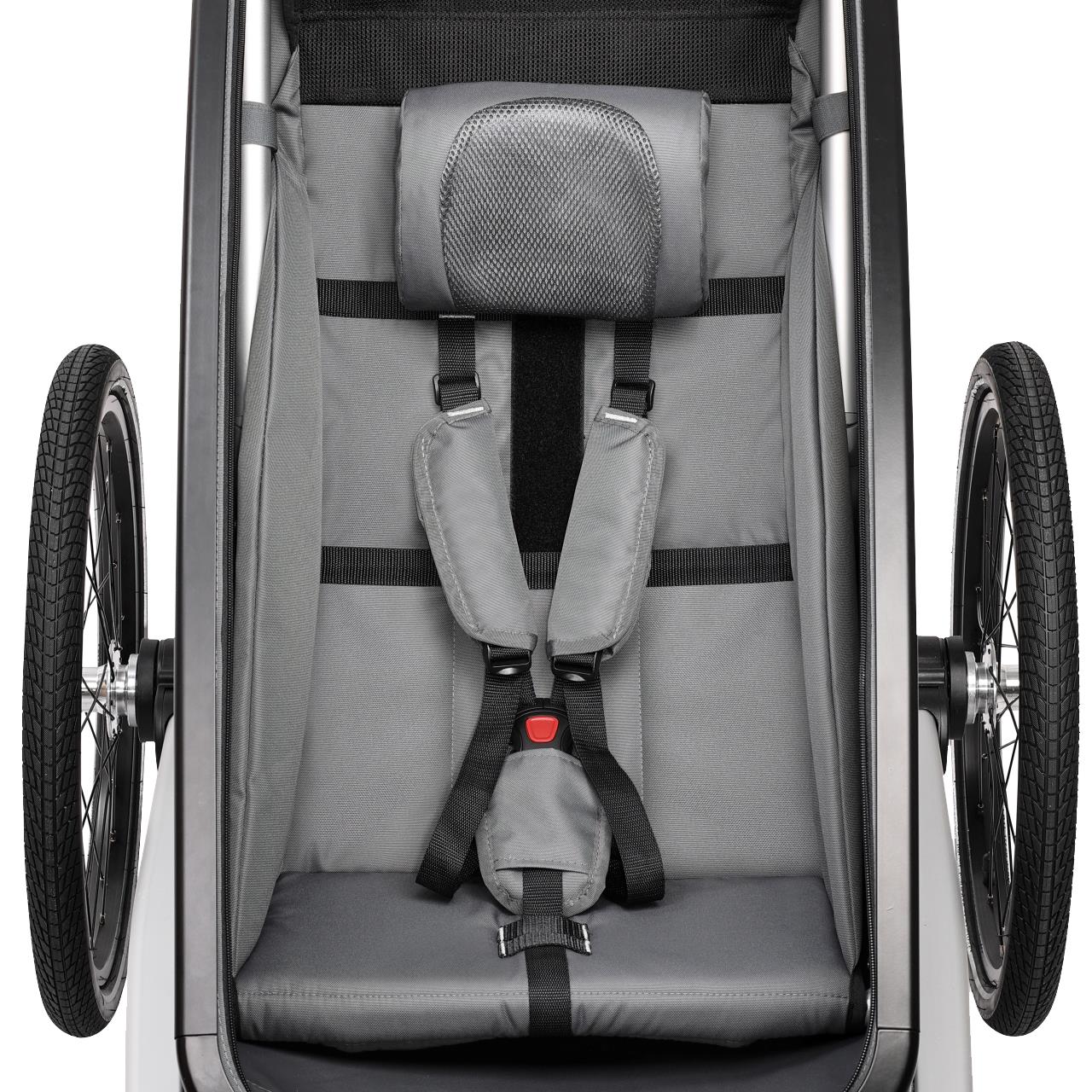 Przyczepka rowerowa FUXTEC FX-FA1S szara z kolem jogger