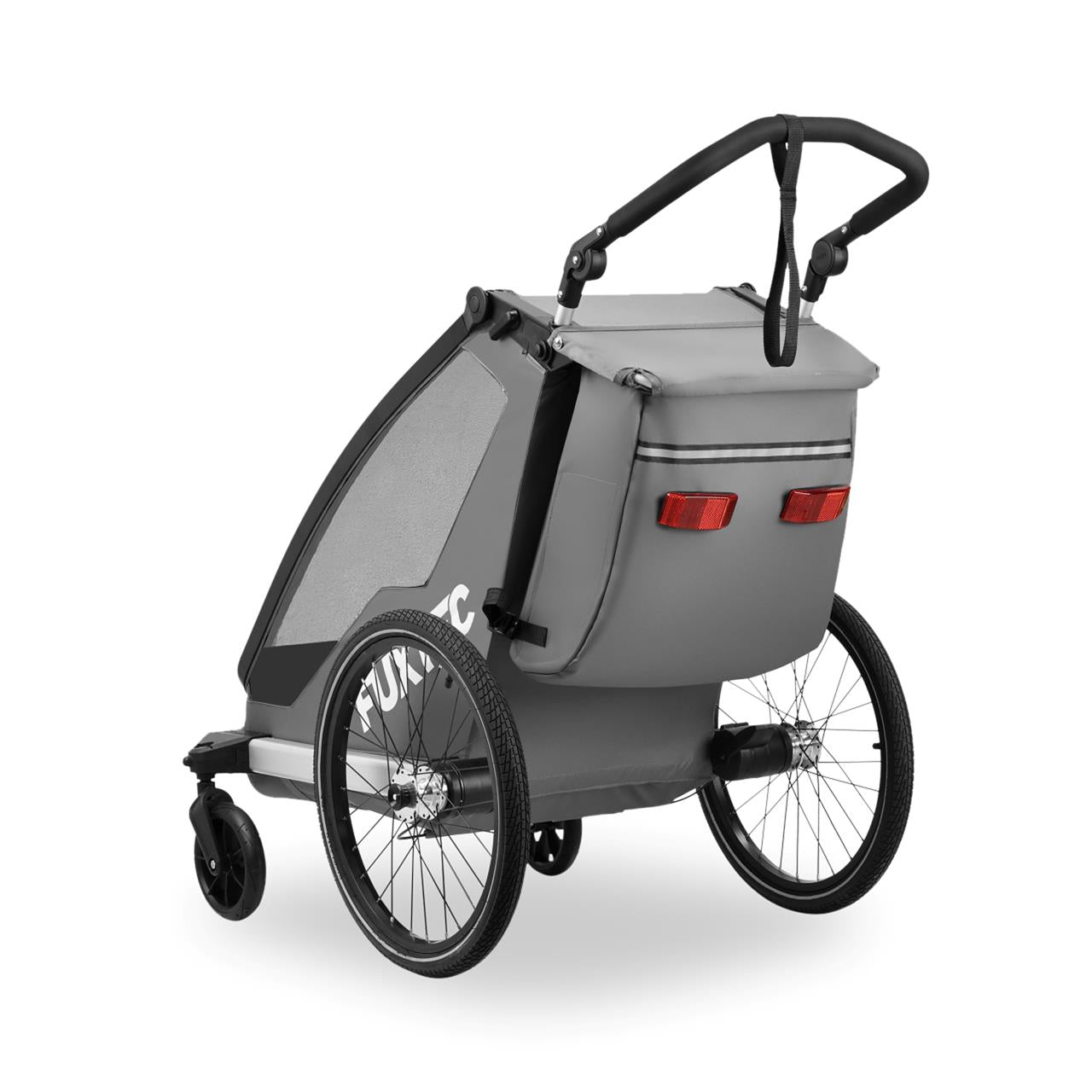 Przyczepka rowerowa FUXTEC FX-FA1S szara z kolem jogger